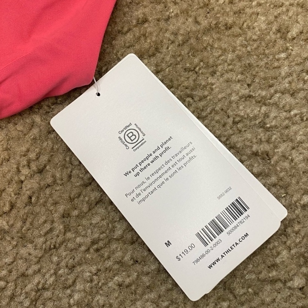 NWT Athleta Women’s Coral Pink Hampton One Piece Swimsuit Size M - Picture 6 of 7
